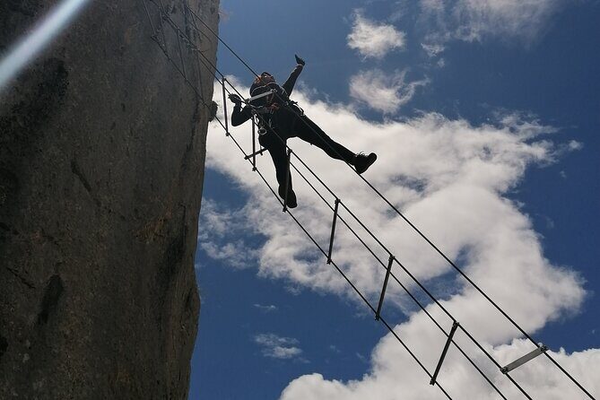 Climbing the John Hogbin Via Ferrata with Lunch - Stopping for views: the toast at the summit
