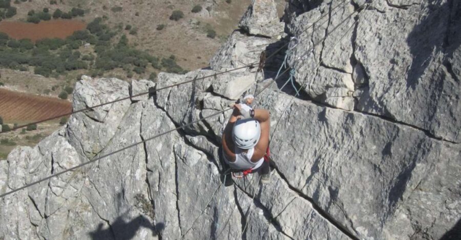 From Granada: 3-Hour Vía Ferrata in Moclín - The 60-meter wall: iron steps, chain support, and real views